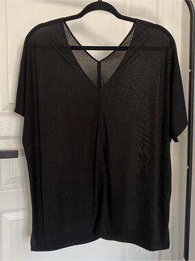 Vince Sheer V-Neck T-Shirt w/ Back Strap